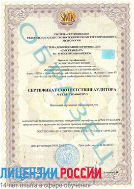 Образец сертификата соответствия аудитора №ST.RU.EXP.00005397-3 Электрогорск Сертификат ISO/TS 16949